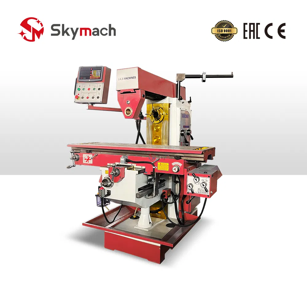 X6036 High Precision Vertical Knee Mill Machine with Geared Head and Swiveling Column for Toolroom Applications, Die Making, and Complex Component Machining.