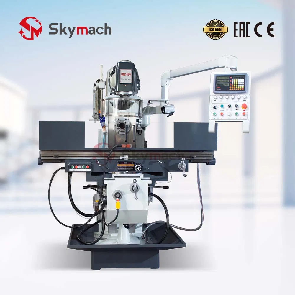 Um1460 Universal Manual Milling Machine with Geared Head and Swiveling Column for Precision Face Milling and Slotting in Toolroom and Maintenance Works