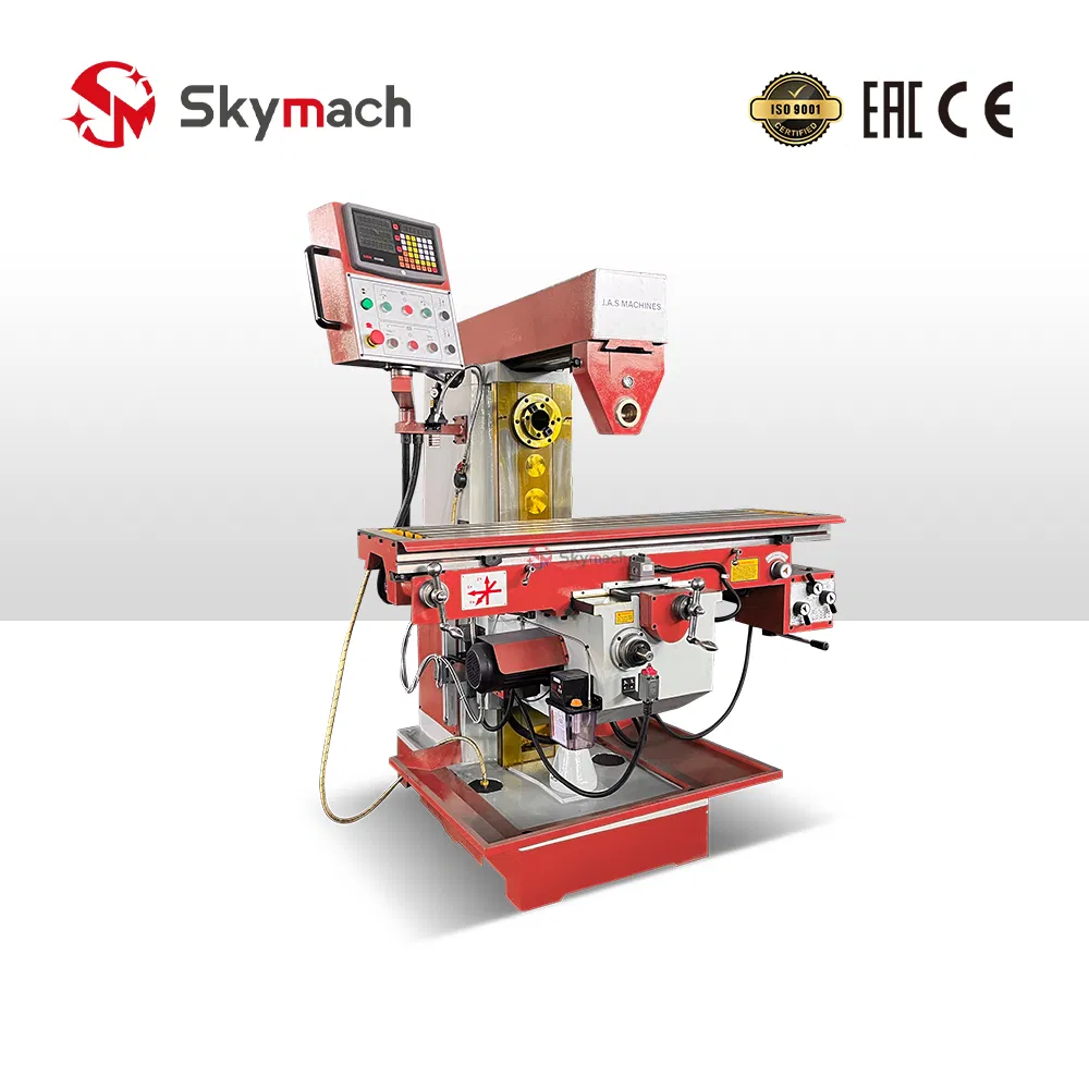 X6036 High Precision Vertical Knee Mill Machine with Geared Head and Swiveling Column for Toolroom Applications, Die Making, and Complex Component Machining.