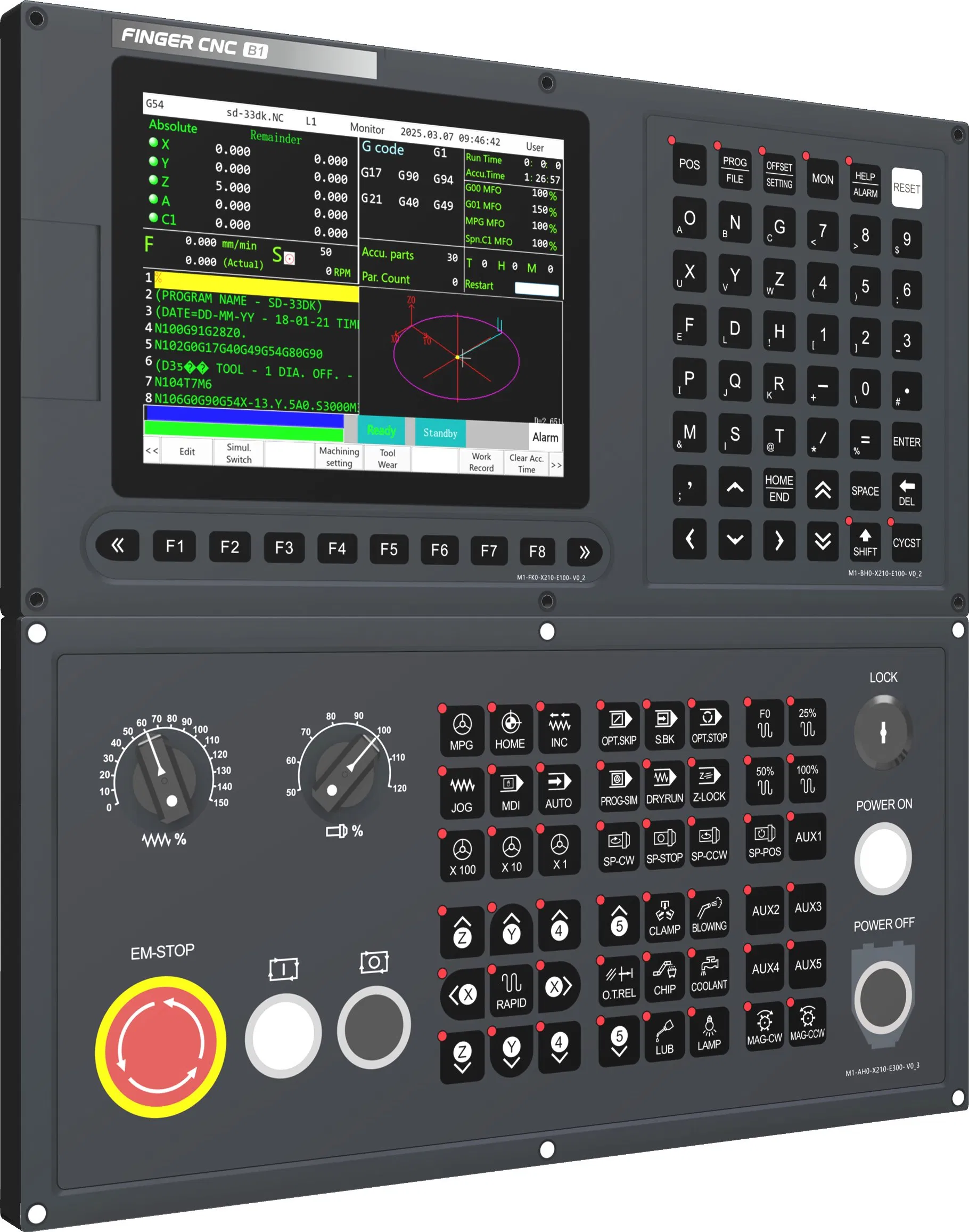 Rtcp PLC Control Supported 4 Axis 5 Axis CNC Controller CNC Milling Control System for PLC+Atc Milling Machine