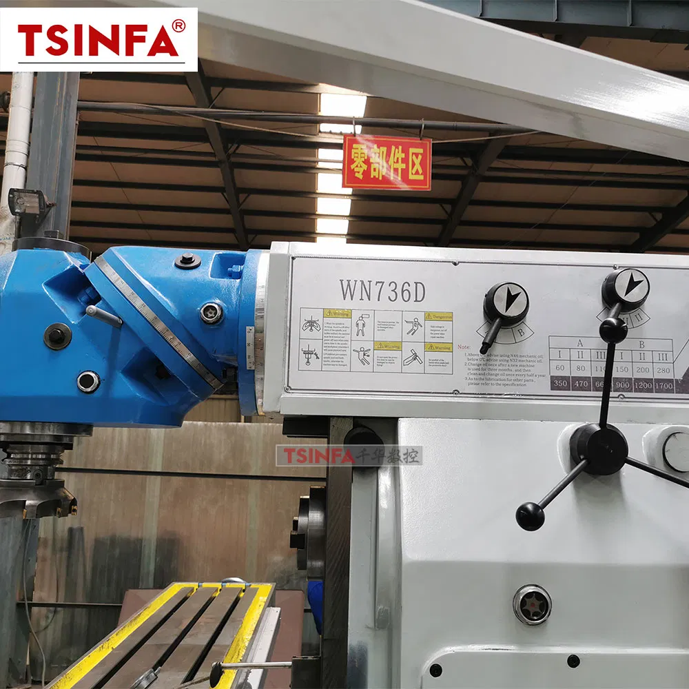 Manual Universal Milling Machine Hot Sale Knee Type Wn736D Vertical Horizontal Milling