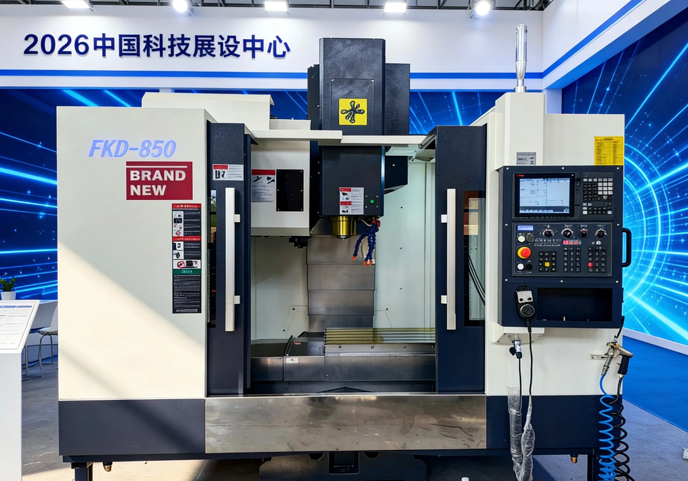 Vertical Machining Center with Rotary Table (C-axis) Plus Spindle Indexing (spindle C-axis) Realize 4-Axis Machining, Multi-Face Milling, Drilling, Tapping,