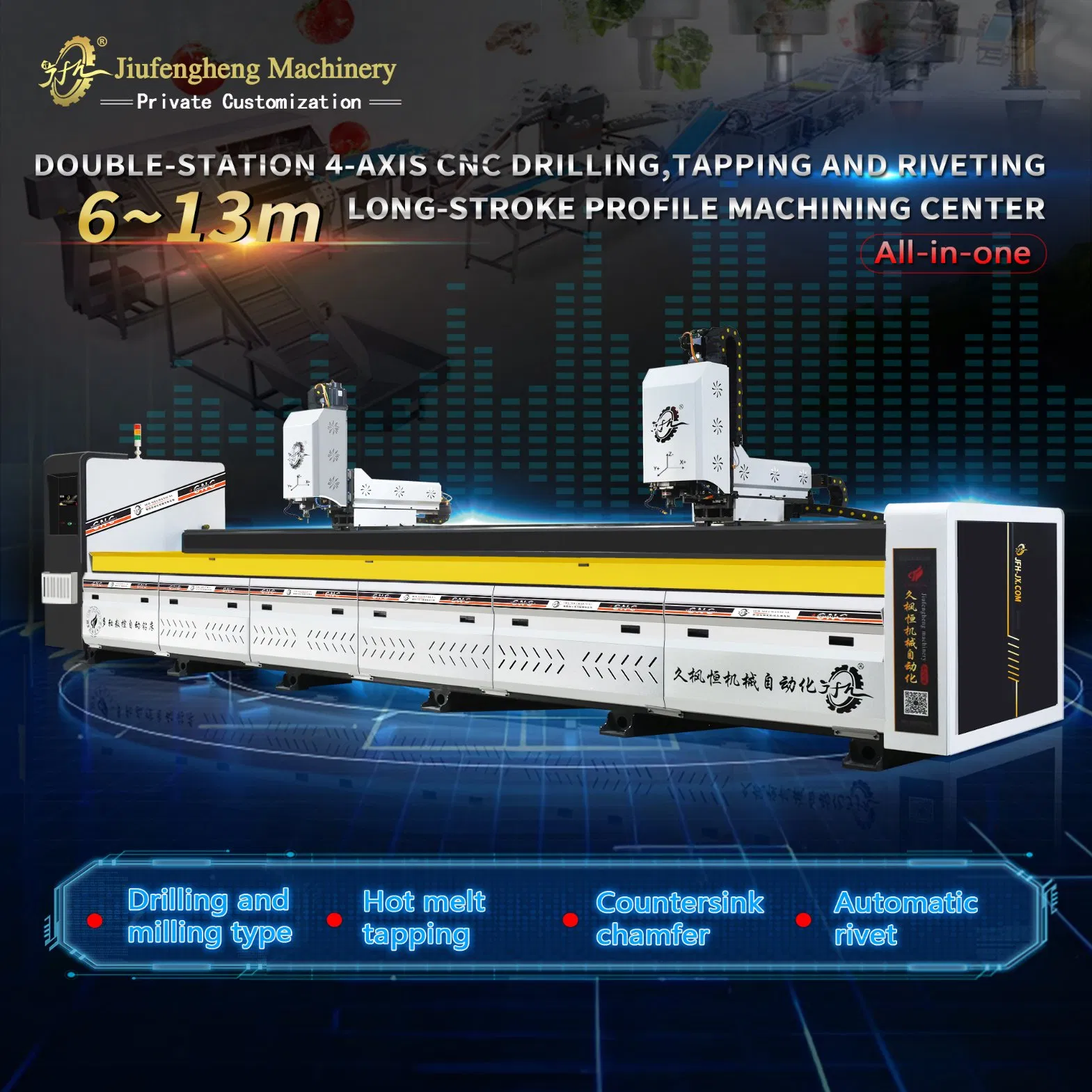 FRP Fiberglass PU Polyurethane Profile CNC Drilling Tapping Milling Cutting Machine Center