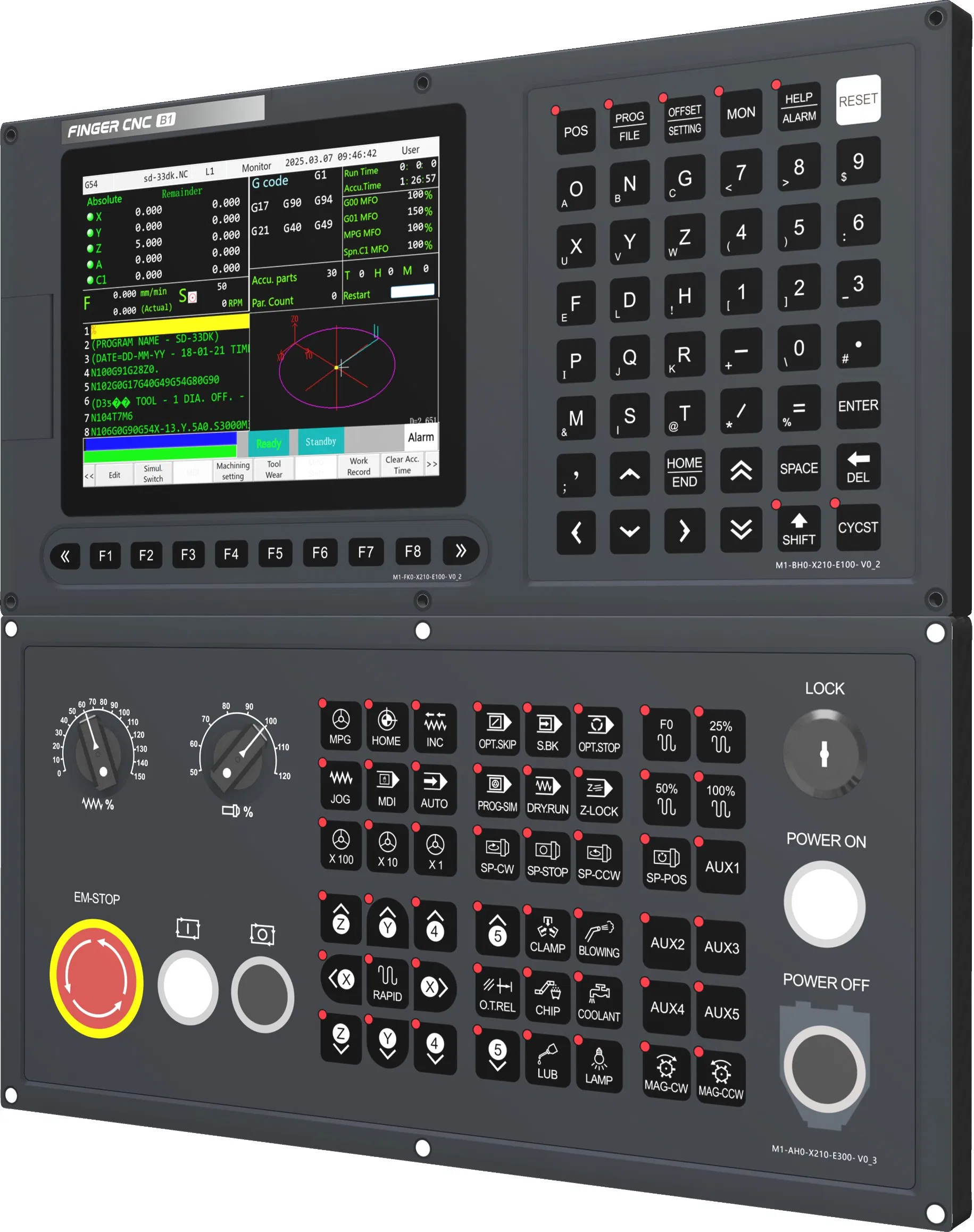 Rtcp PLC Control Supported 4 Axis 5 Axis CNC Controller CNC Milling Control System for PLC+Atc Milling Machine