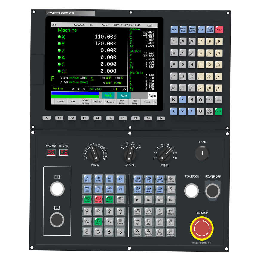 CNC Control System for Milling Machine 3 4 5 6 Axis with AC Servo Motor