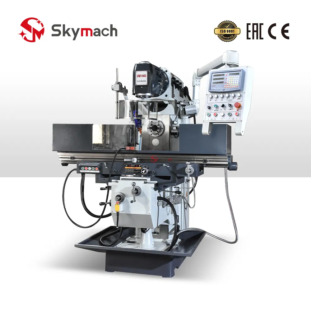 Um1460 Universal Manual Milling Machine with Geared Head and Swiveling Column for Precision Face Milling and Slotting in Toolroom and Maintenance Works