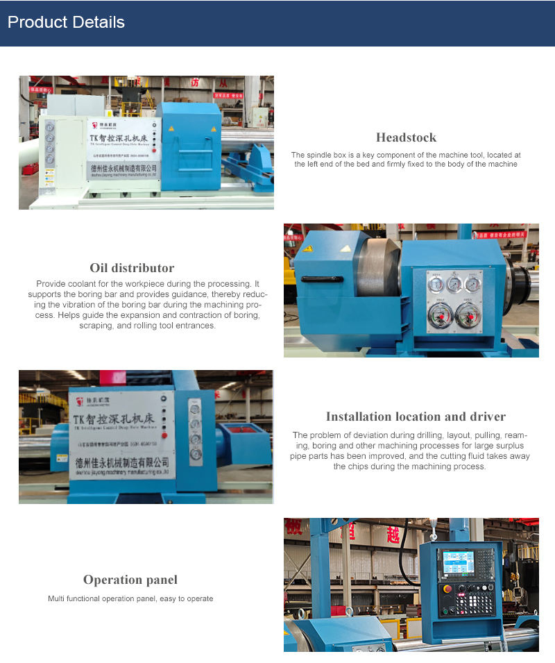 Tk25-1X9m Dezhou Jiayong CNC Deep-Hole Drilling and Boring Machine Tool for Tube, Pipe, Cylinder