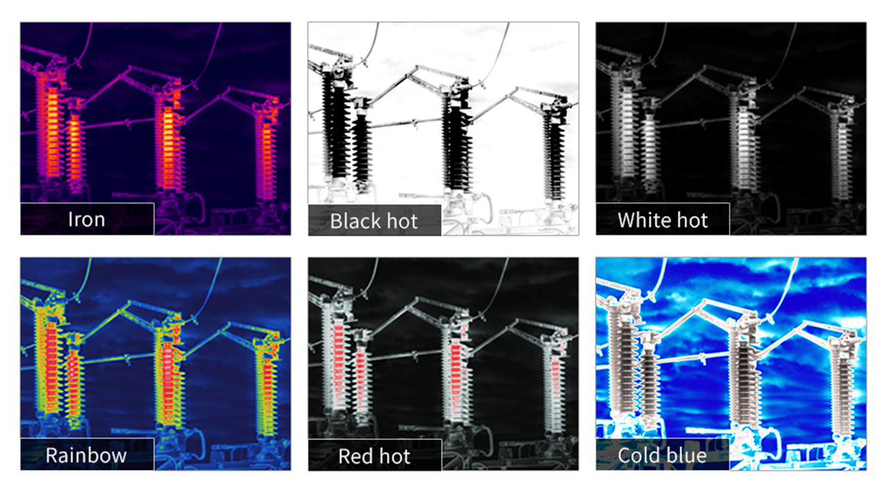 H2F6B thermal imager with 6 selectable color palettes for diverse thermal imaging needs