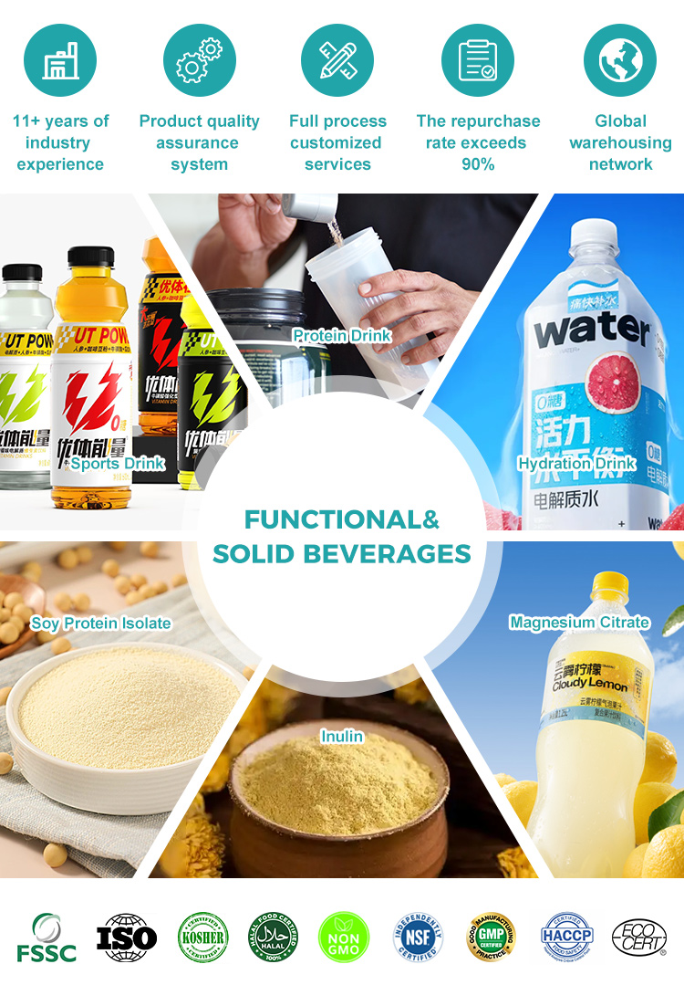 Maltodextrin Food Grade Powder DE15-20 Highly Soluble 99.4% Cold Water Soluble 25kg/bag Ready-to-Drink Beverages and Shakes