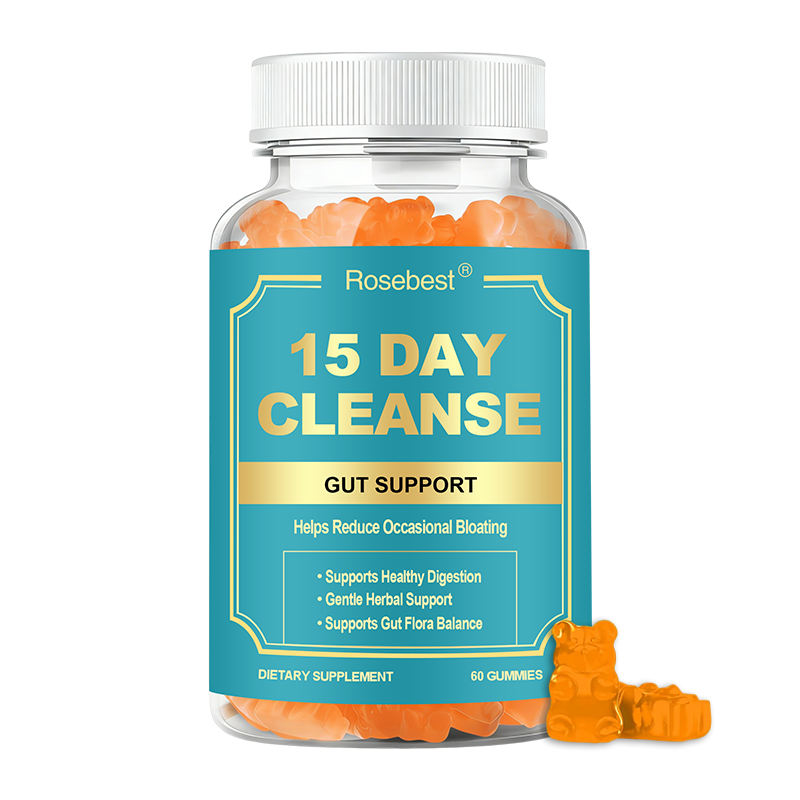 Rosebest Custom Natural Organic Falvor Herbal Formula 15 Day Gut Cleanse Detox Health Support Gummies Supplements with Probiotic