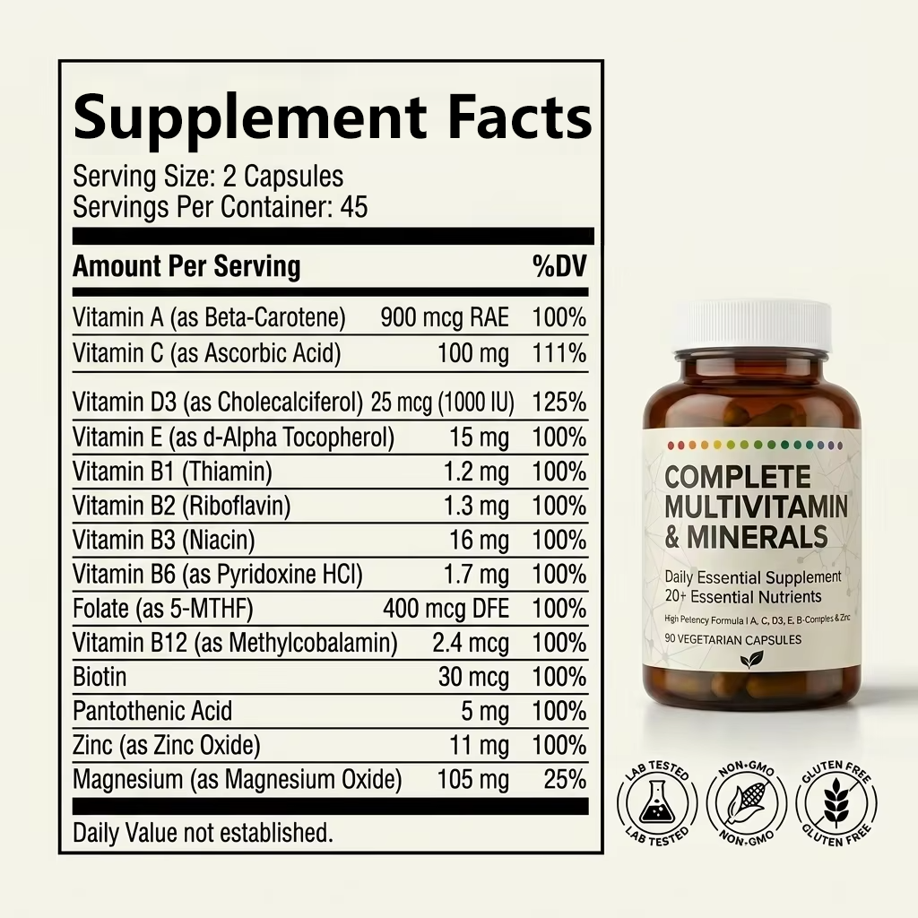 OEM ODM Private LabelImmune Support Organic Daily Whole Food Multi Vitamin And Mineral Supplement Complete Multivitamin Tablets