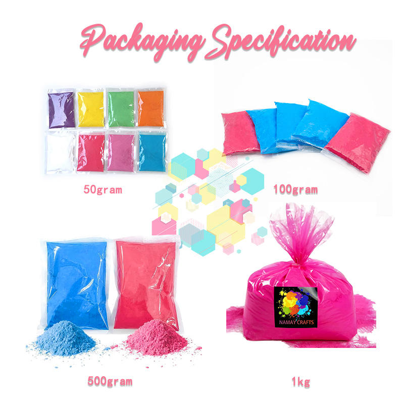 OEM Wholesale 100g Food Grade Cornstarch Holi Color Powder, Non-Toxic Biodegradable Powder For Gender Reveal &amp; Holi Festival