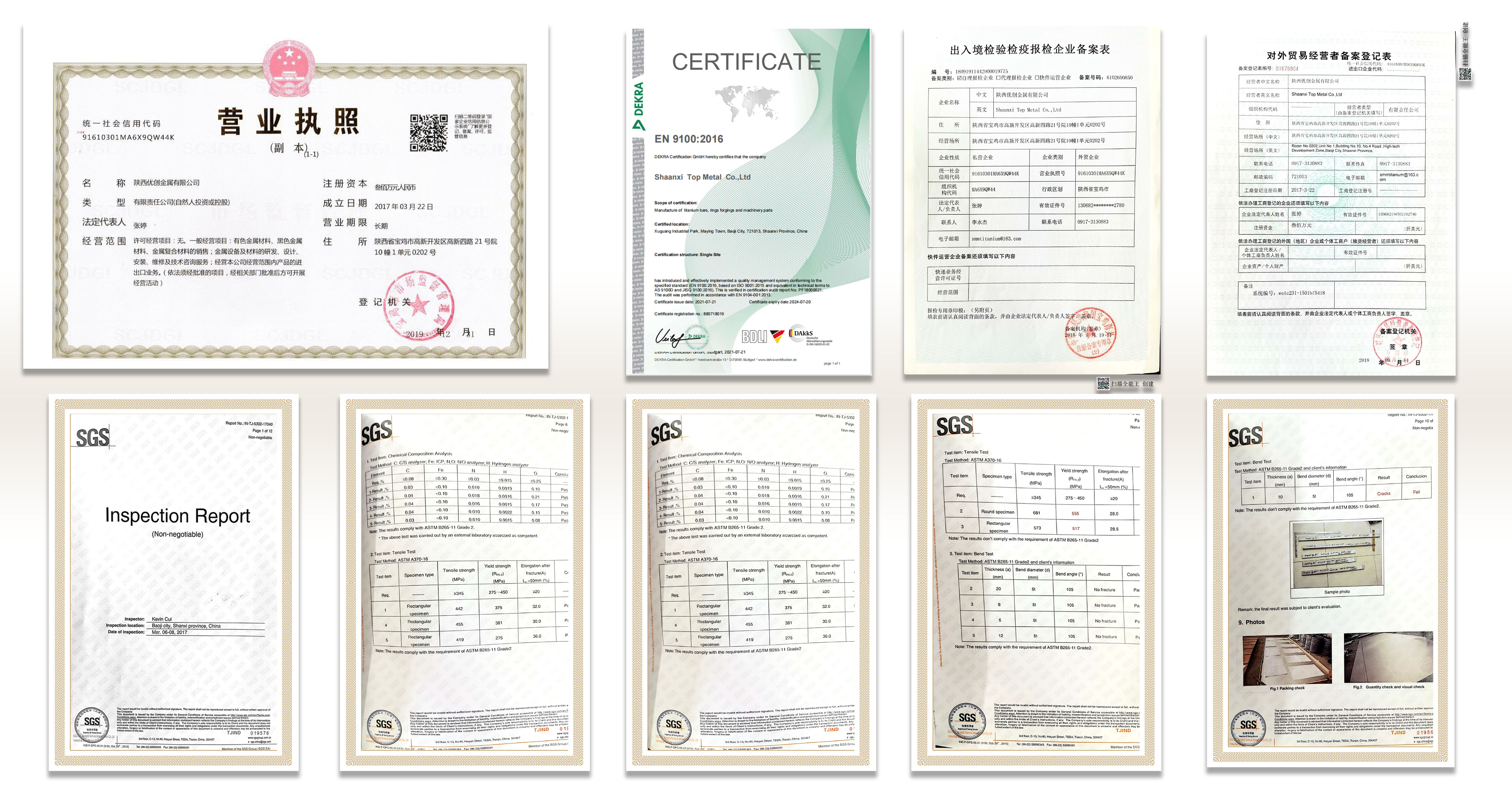 Production Standards Table