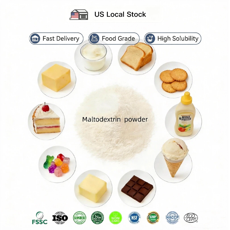 Maltodextrin Food Grade Powder DE15-20 Highly Soluble 99.4% Cold Water Soluble 25kg/bag Ready-to-Drink Beverages and Shakes