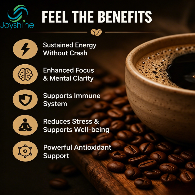 Wholesale OEM Organic Mushroom Coffee 6 in 1 Mushroom Blend Coffee Dropshipping Instant Lions Mane Mushroom Coffee Powder