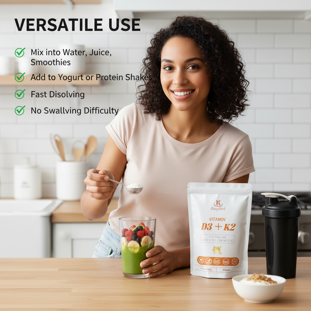 Pure Vitamine D3 K2 Mk7 Natto Price Raw Materials Food Grade 98% Bulk Vitamin K2 Mk7 Powder Vitamin D3 K2 Powder