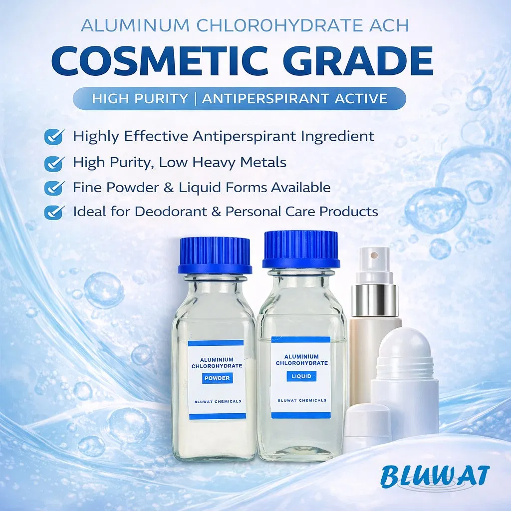 Cosmetic Grade Aluminum Chlorhydrol Aluminum Chlorohydrate Aluminum Hydroxychloride Ach Powder Liquid Antiperspirant Active Ingredient