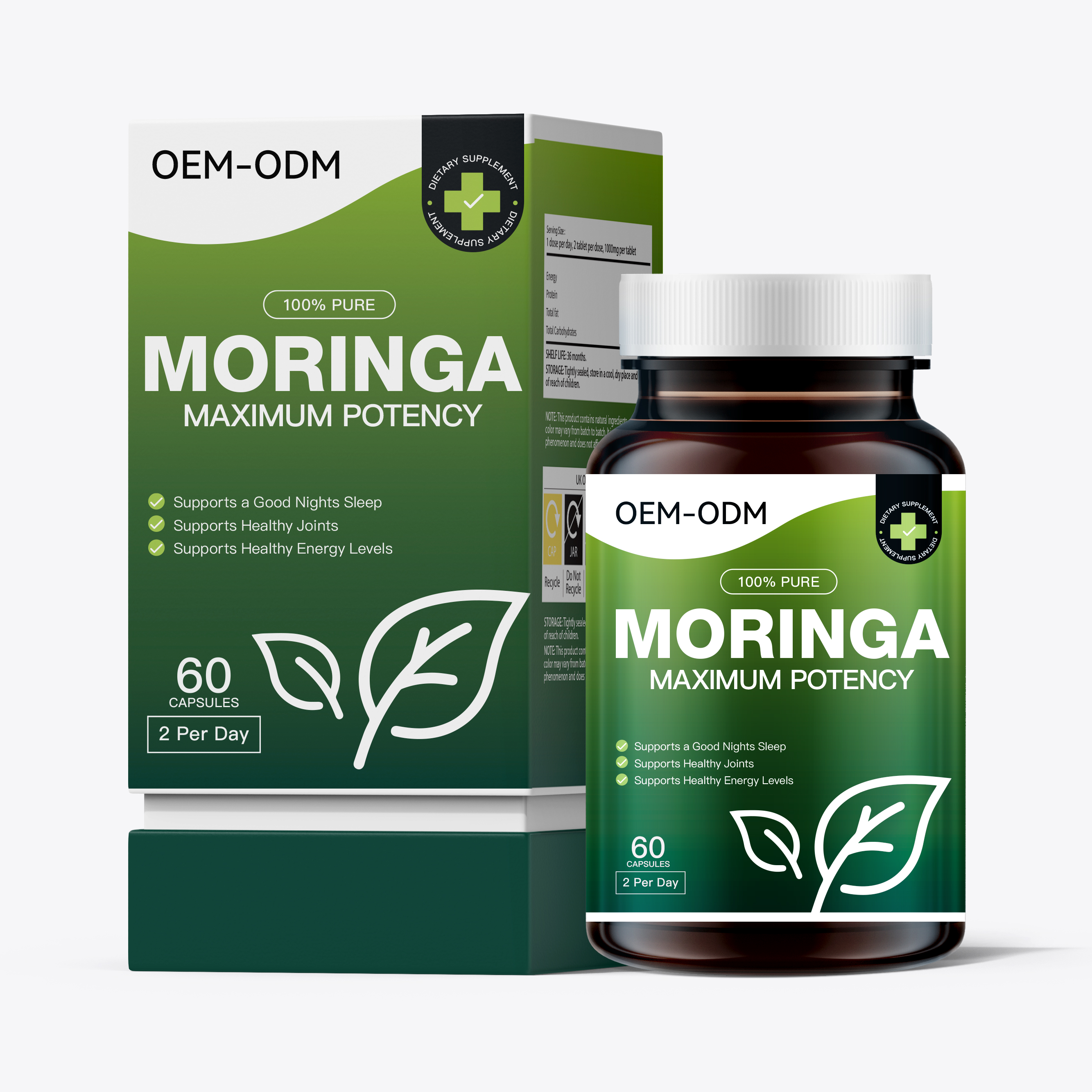 Wrightlife Hot Sale Moringa Capsules Moringa Leaf Extract Supplement For Adults OEM Supported