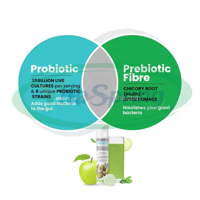 OEM Vegan Probiotic Effervescent Tablet Probiotics+Prebiotics Organic Probiotics Supplement