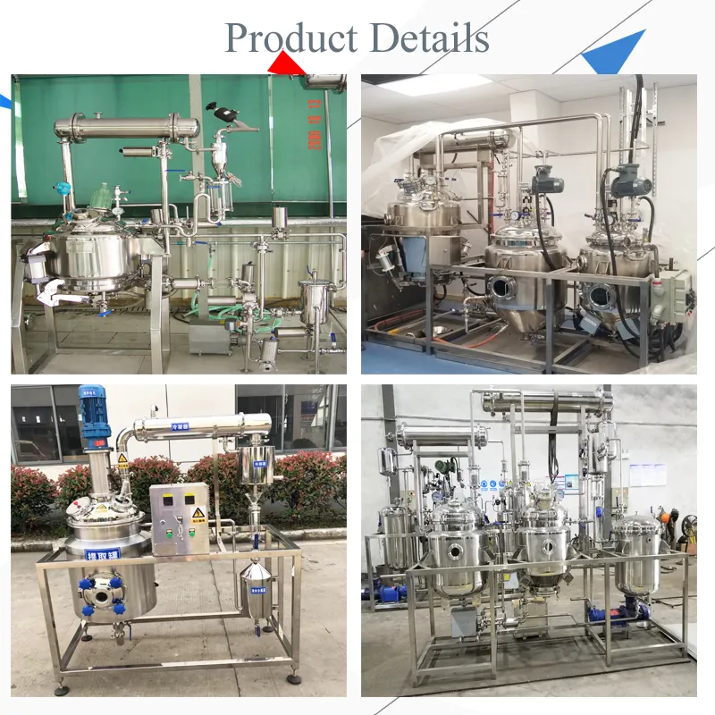 Lab Extractor Distiller 100L Plant Flower Essential Oil Extraction Machine