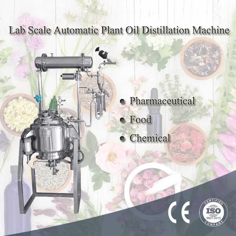 Lab Extractor Distiller 100L Plant Flower Essential Oil Extraction Machine