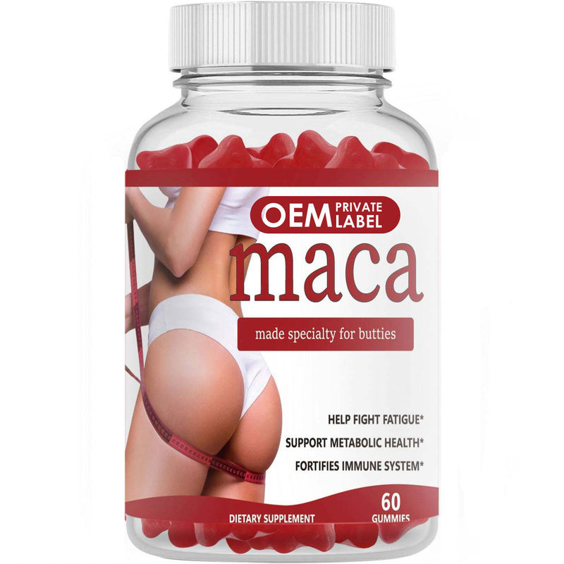 Private Label Maca For Hip Butt Enlargement Gummies Organic Maca Ashwagandha Sugar-Free Nutrition For Energy