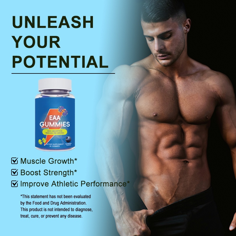 Wholesale EAA Gummies 9 Essential Amino Acids For Muscle Recovery &amp; Protein Synthesis High Potency Workout Supplement