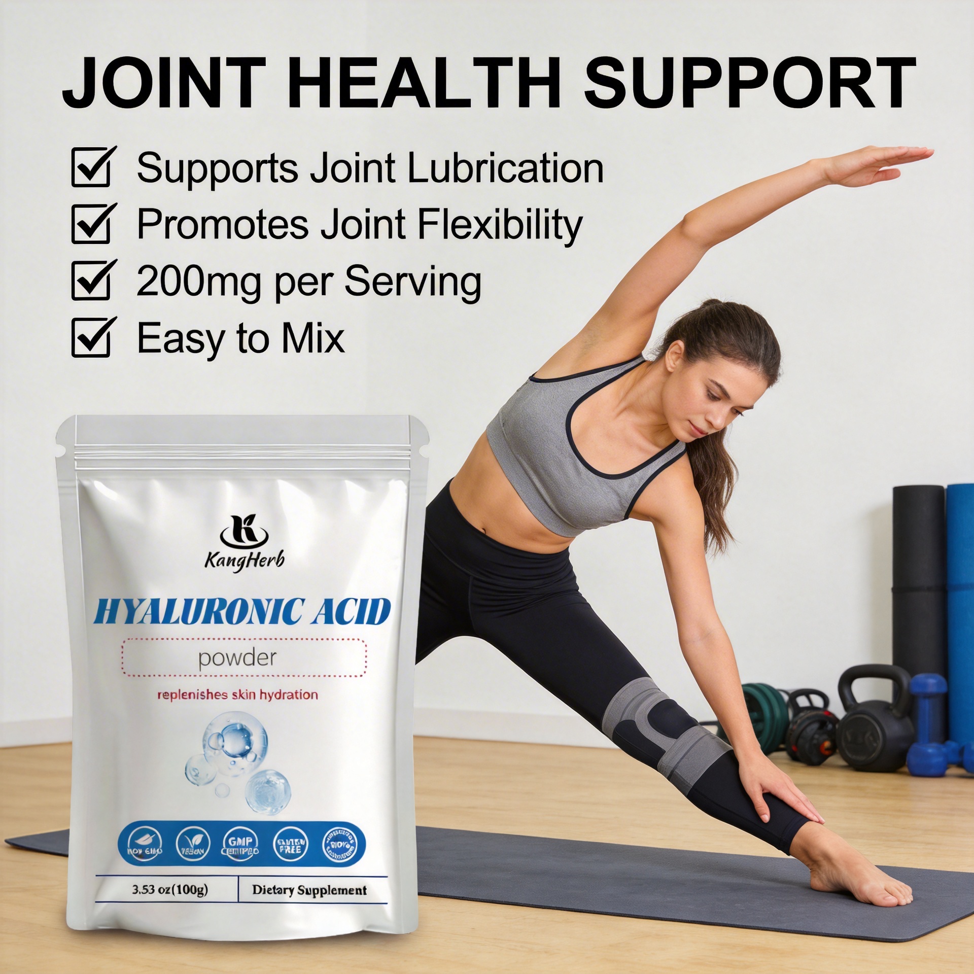 Premium Food Additive Moisture Boost for Functional Beverages Hyaluronic Acid (HA) Powder