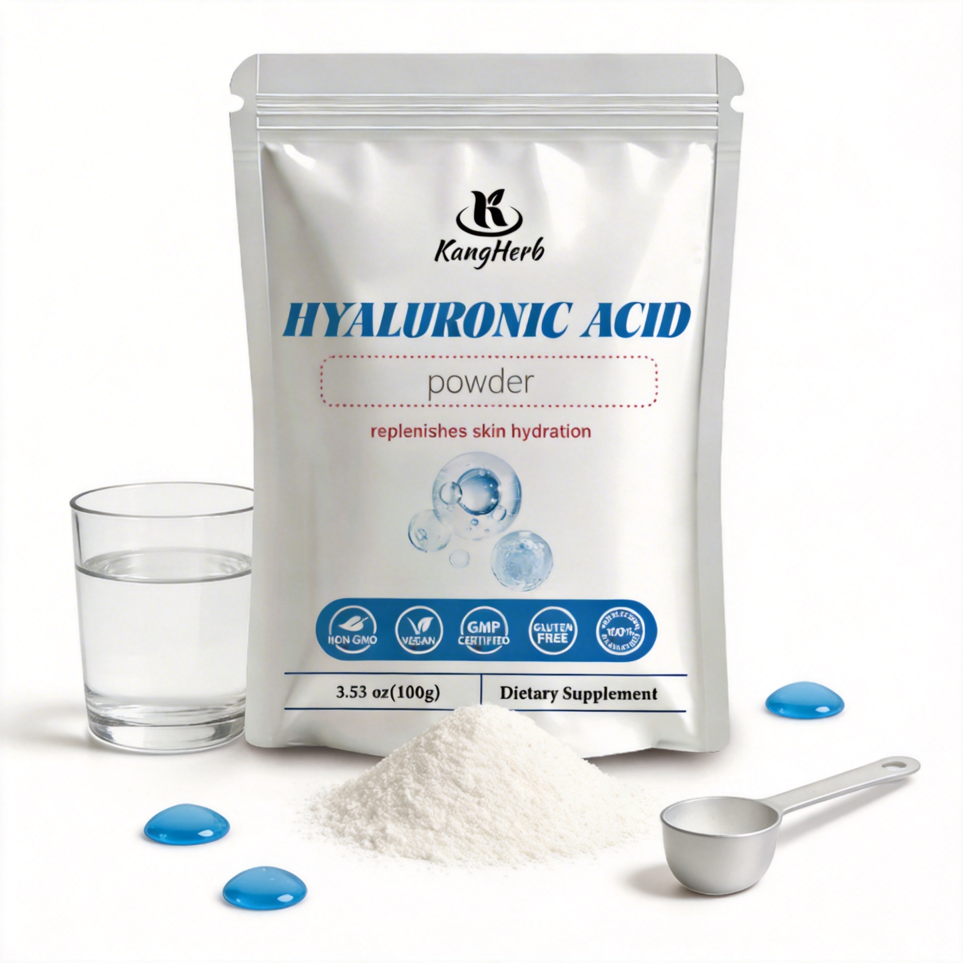 Premium Food Additive Moisture Boost for Functional Beverages Hyaluronic Acid (HA) Powder