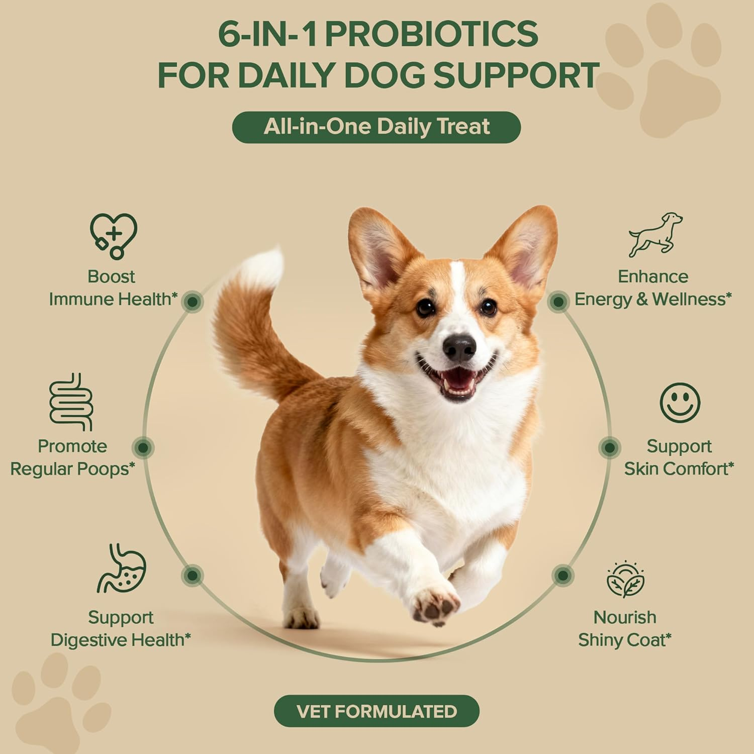 Factory Price Natural Probiotic Tablets Dogs Duck Flavor Gut Balance Skin Comfort Immune Digestive Support 6B CFU Probiotics