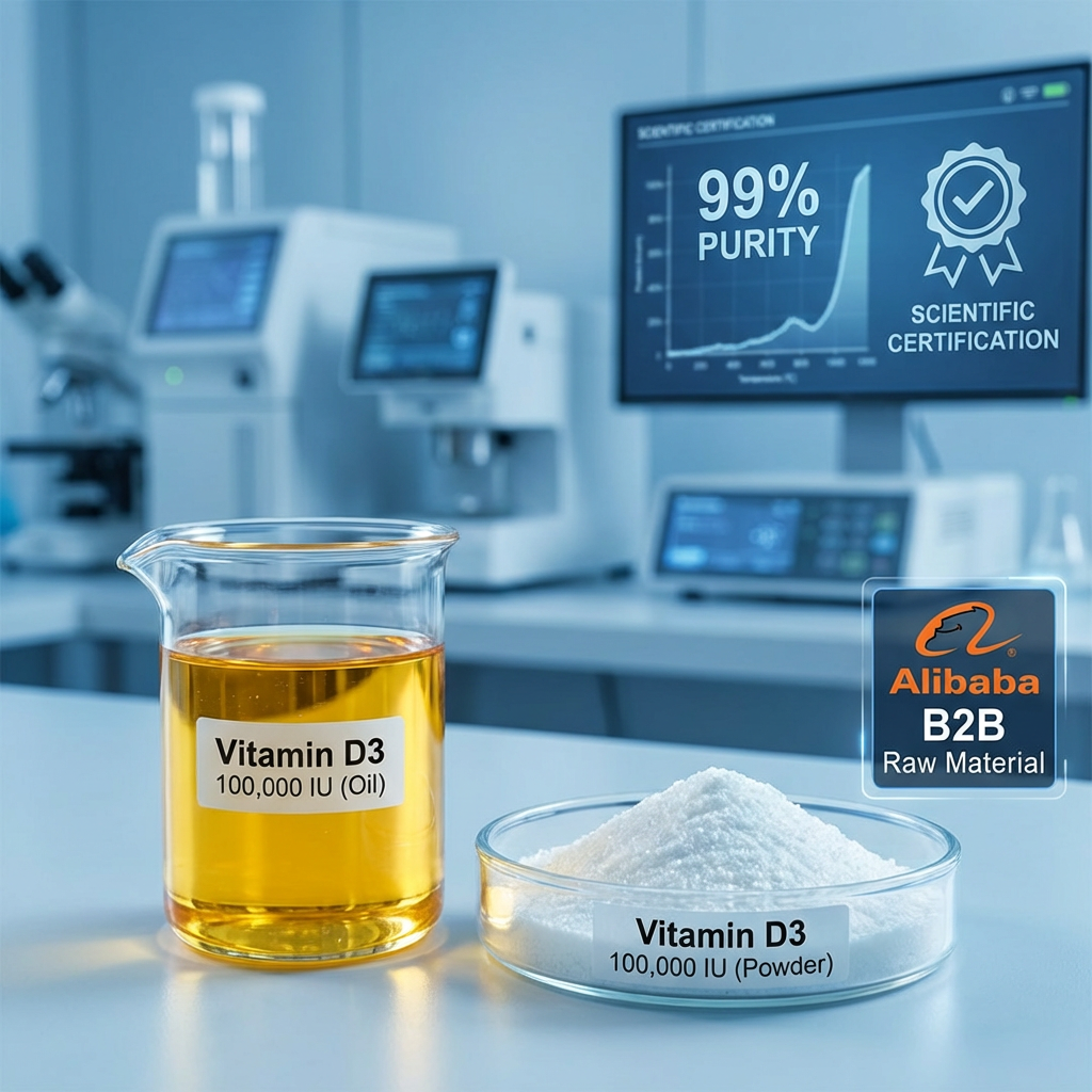 Food Grade Raw Material CAS 67-97-0 100000IU Vitamin D3 Cholecalciferol Powder for Supplement
