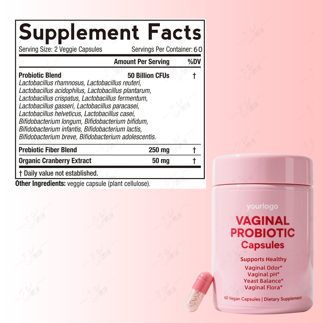 Women Health Probiotic Capsules Vaginal Odor pH Balance Prebiotic Blend Intimate Flora Support Supplement