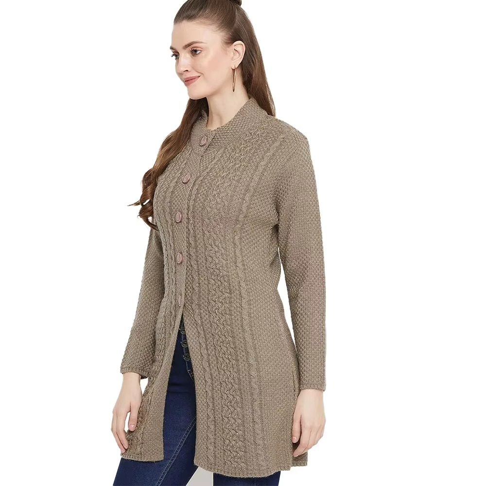 Ladies High Quality Knitted Cardigan Sweaters for Adults Casual Solid Color Hand Knitted Women Cardigan Sweaters Regular