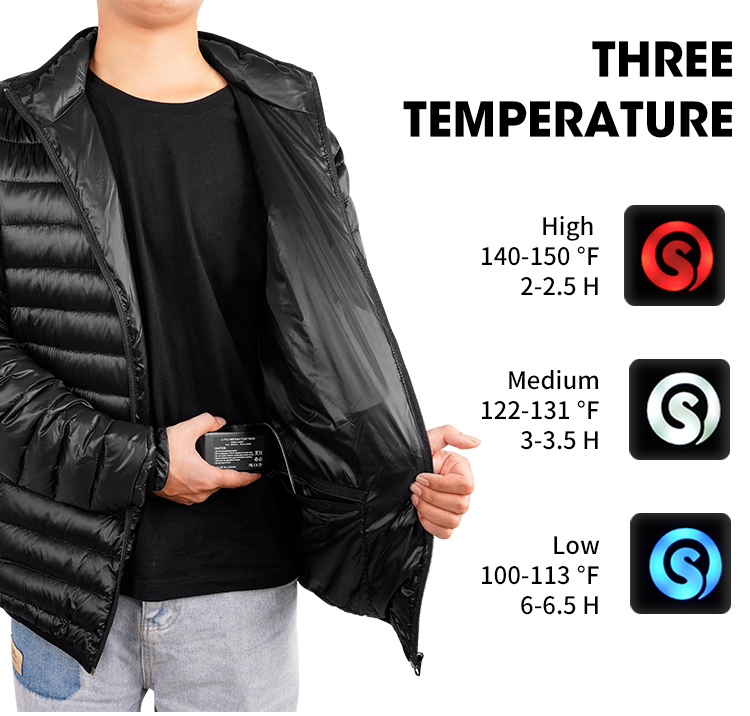 Customized Men Women's Stand Windbreaker 7.4v Rechargeable Lithium Battery USB Heated Jacket Embroidery Winter Electric Clothing