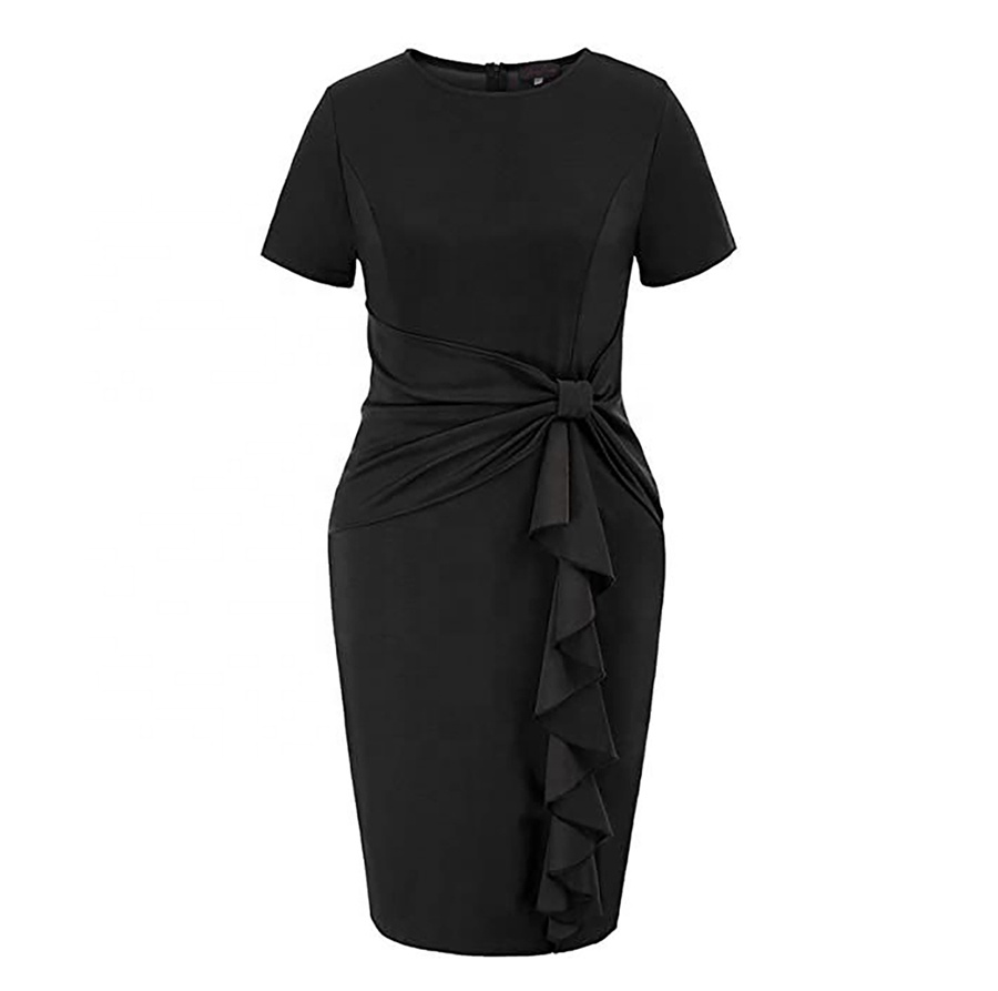 High Quality Luxury Sweet Leopard Print Natural Button Short Sleeve Elegant Evening Gown Eco-Friendly Lace Pencil Diamonds
