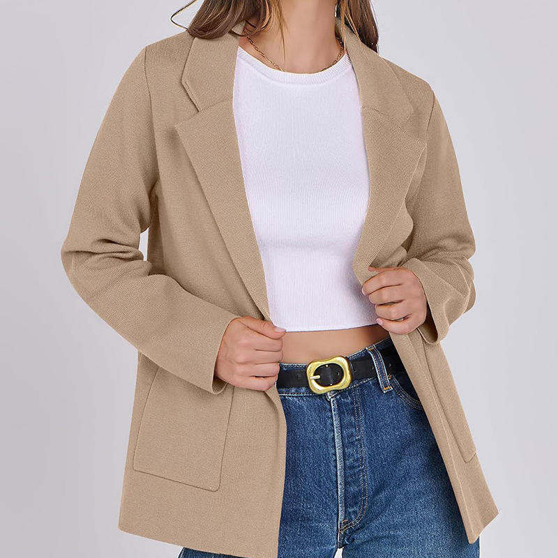 Stylish Women's Knitted Blazer for Autumn and Winter