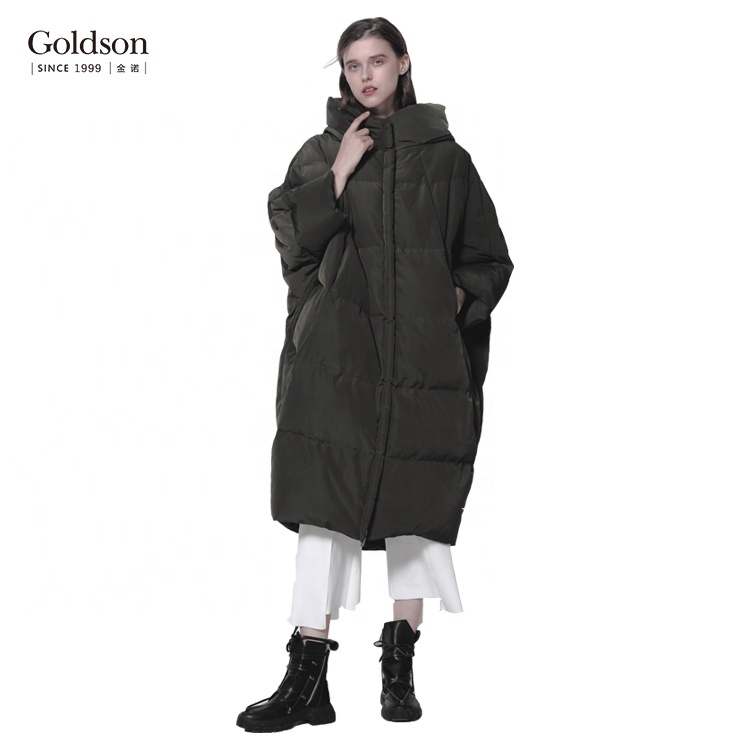 High Quality ODM Women's Winter Jacket Fashionable White down Coat Hood Packable Windproof Waterproof Quilted Puffer Long Coat