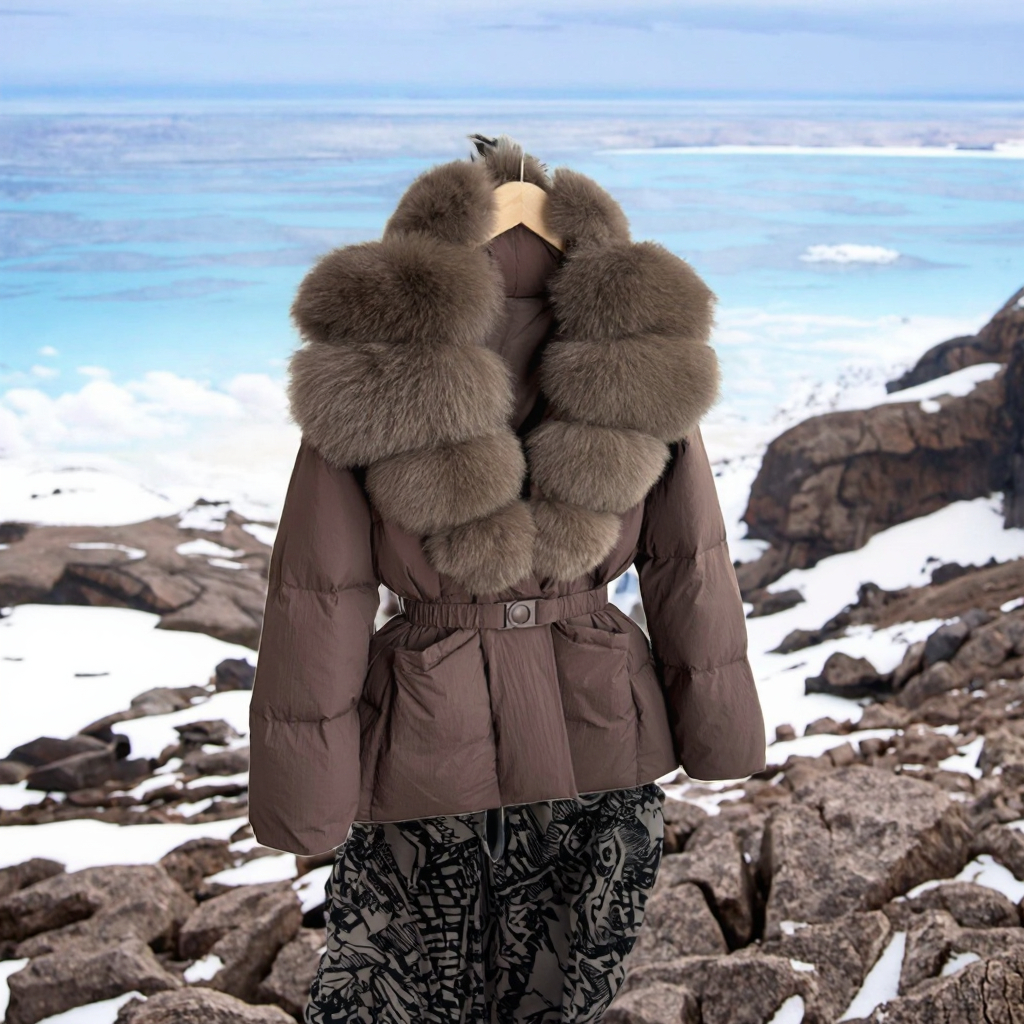 For 2024 Women's Winter Parka Thick 90% White Duck Coat Quick Dry Waterproof Puffer Jacket with Detachable Belt Short Spring
