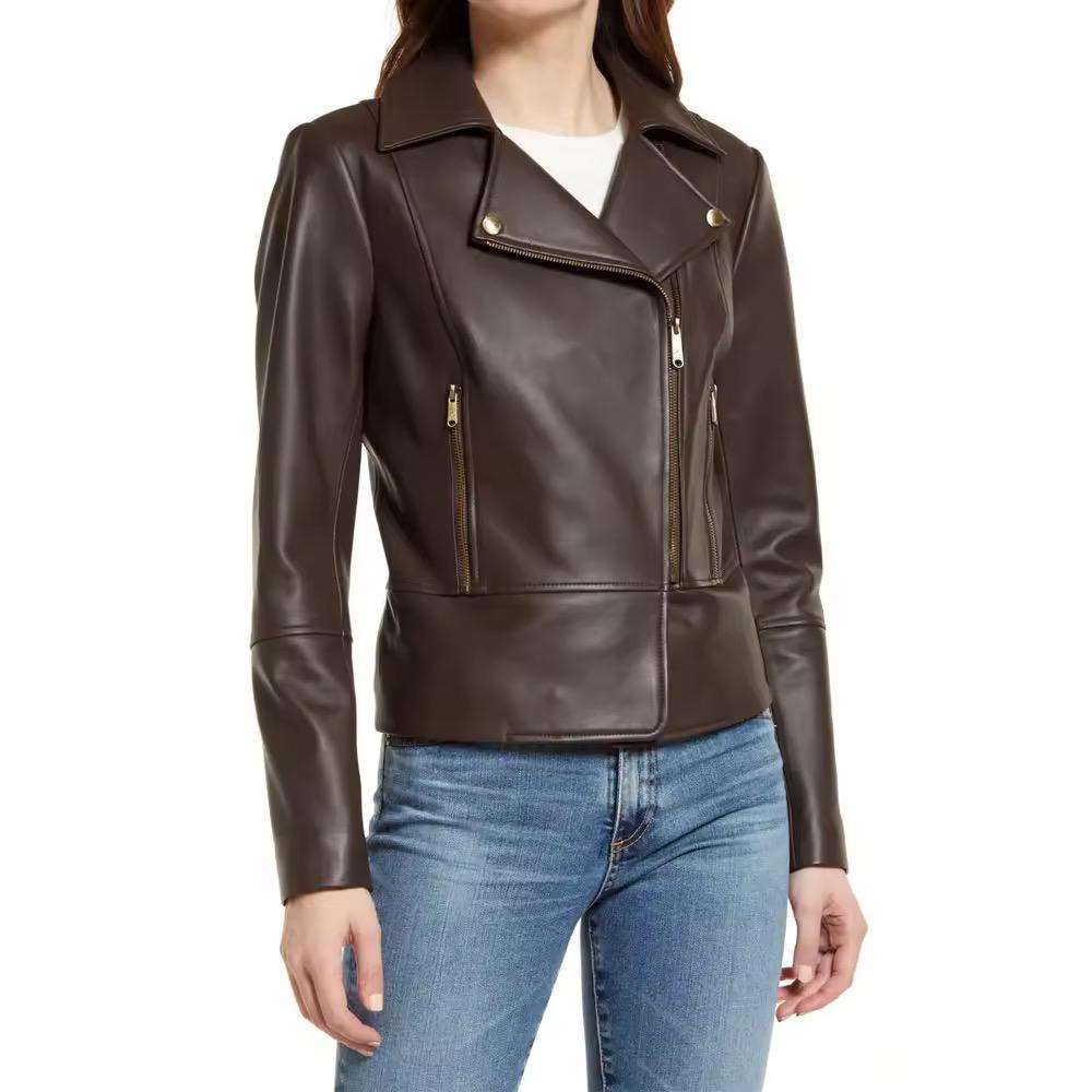 High-Quality Women's Leather Jacket | Elegant and Durable Genuine Leather Jacket for a Timeless Look