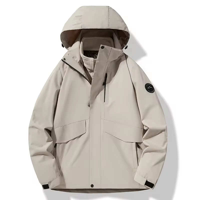 Autumn and Winter Three-in-one Windbreaker for Both Men and Women Custom-made Waterproof and Windproof Detachable Jacket