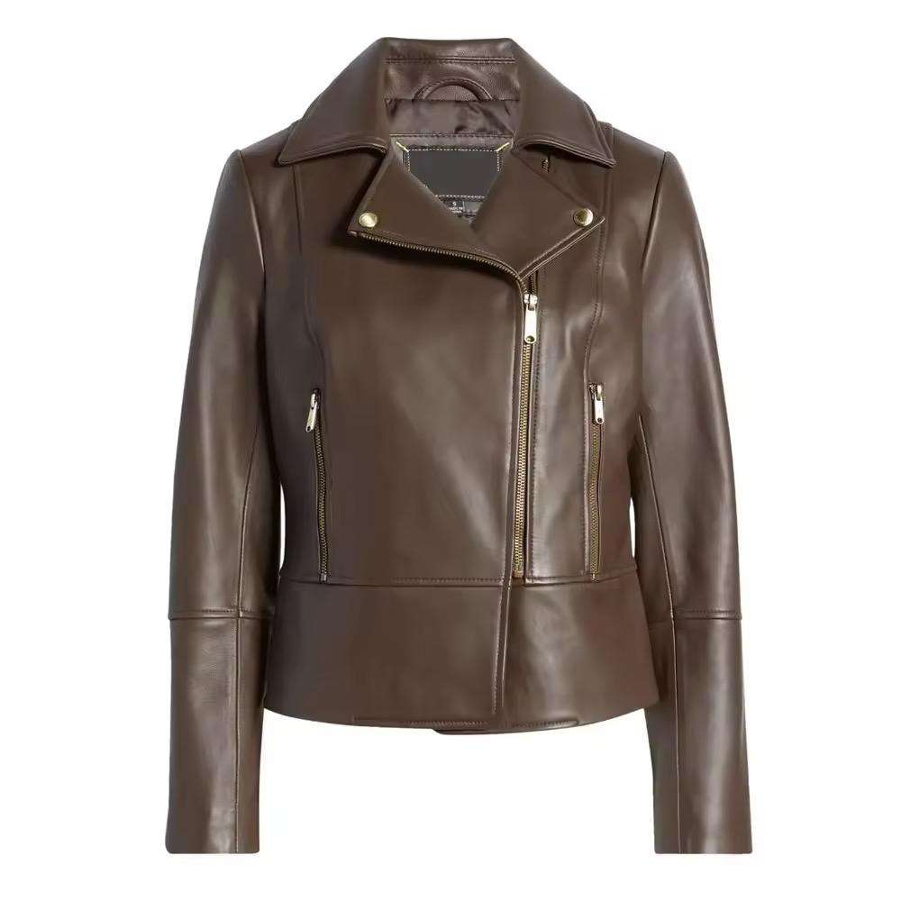 High-Quality Women's Leather Jacket | Elegant and Durable Genuine Leather Jacket for a Timeless Look