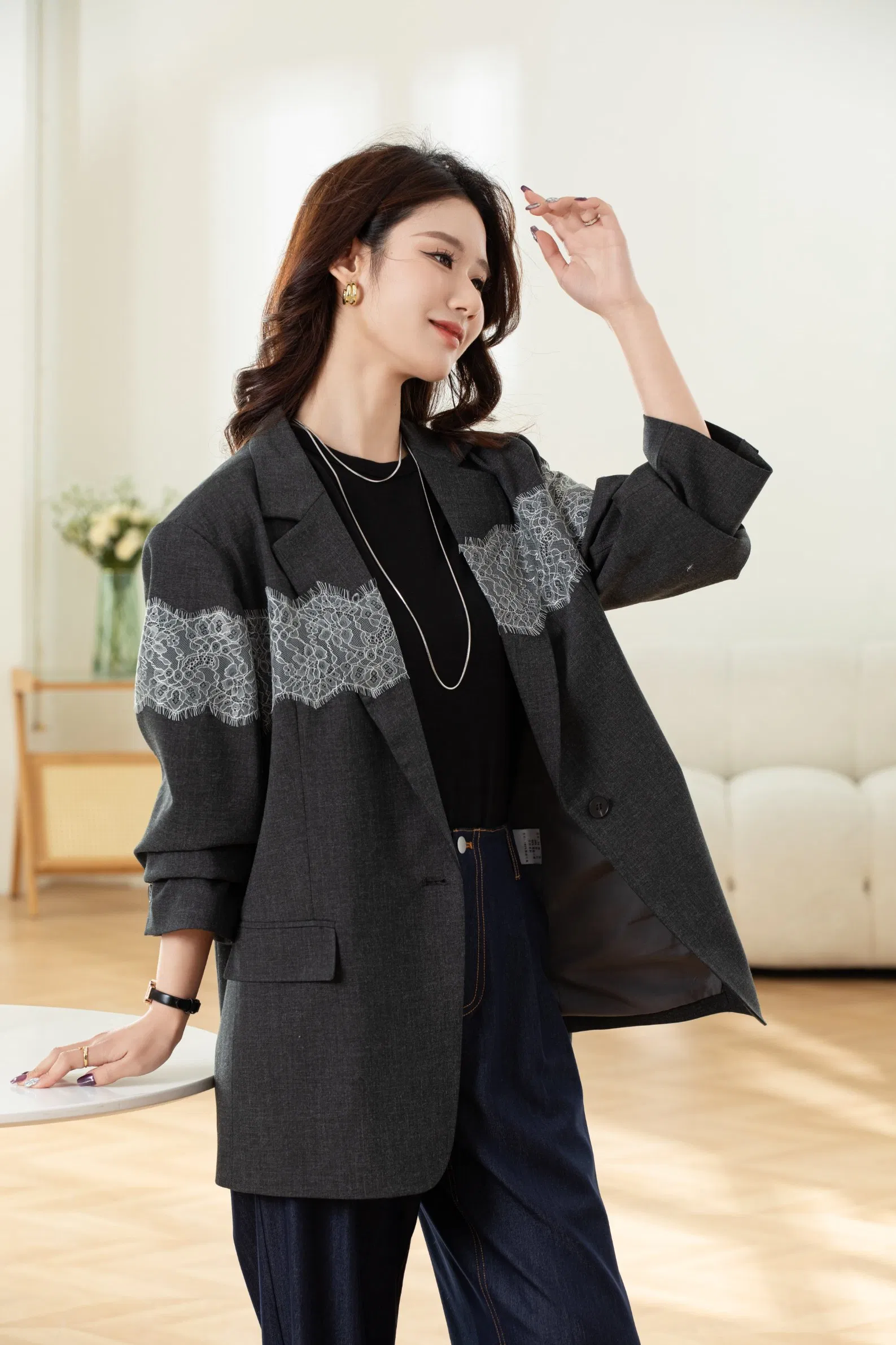 Women's Loose Cut Suit Blazer Premium Outer Wear