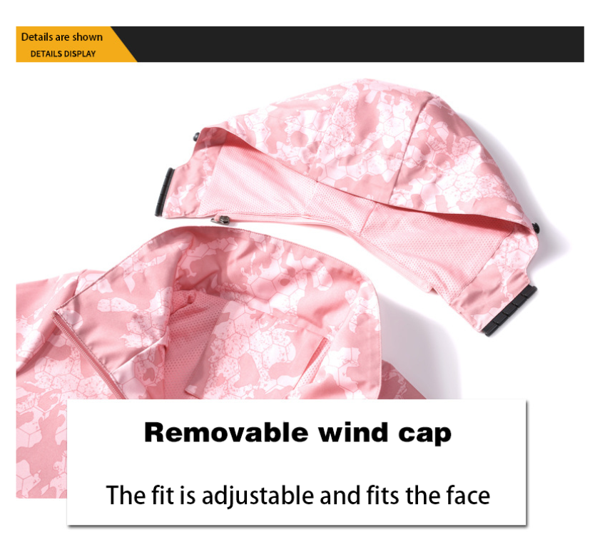 Customized Women's Waterproof Windbreaker Outdoor Sports Thin Zip Cycling Hiking Jackets Winter Autumn Printing Hooded Jacket