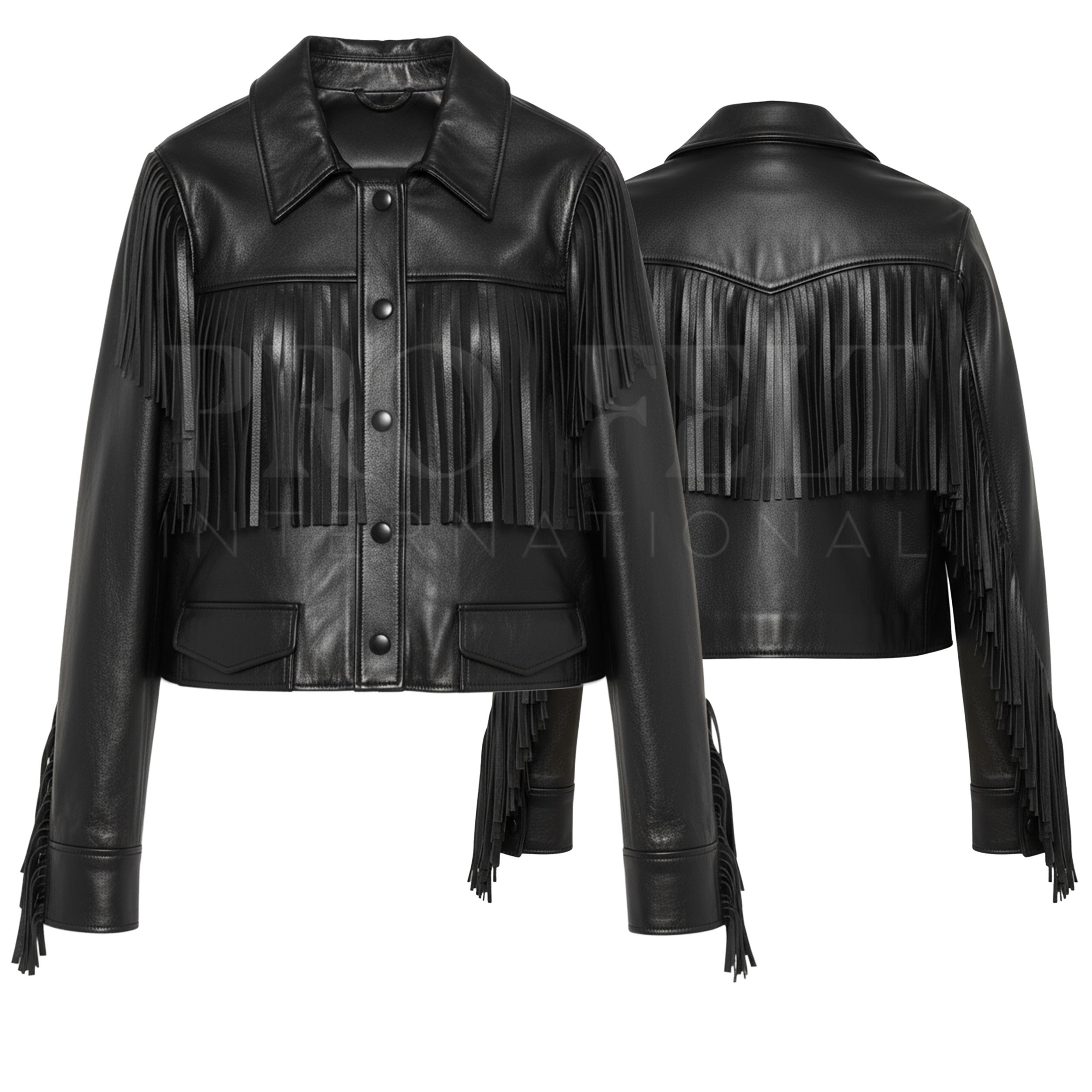 Wholesale Women's Sheep Skin Woven Quilted Short Motorcycle Jacket Custom Color Genuine Leather Outerwear with Tassel and Fringe