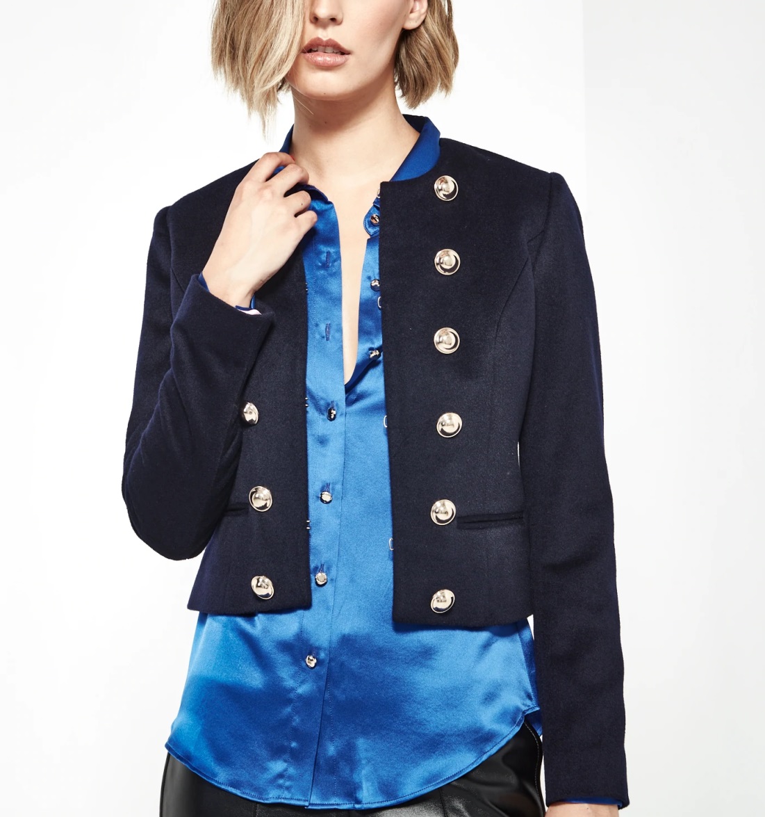 Customized Solid Autumn/Winter Short Bomber Jacket Women Single Button 100% Cotton Eco-Friendly Breathable Yarn Dyed Full Sleeve