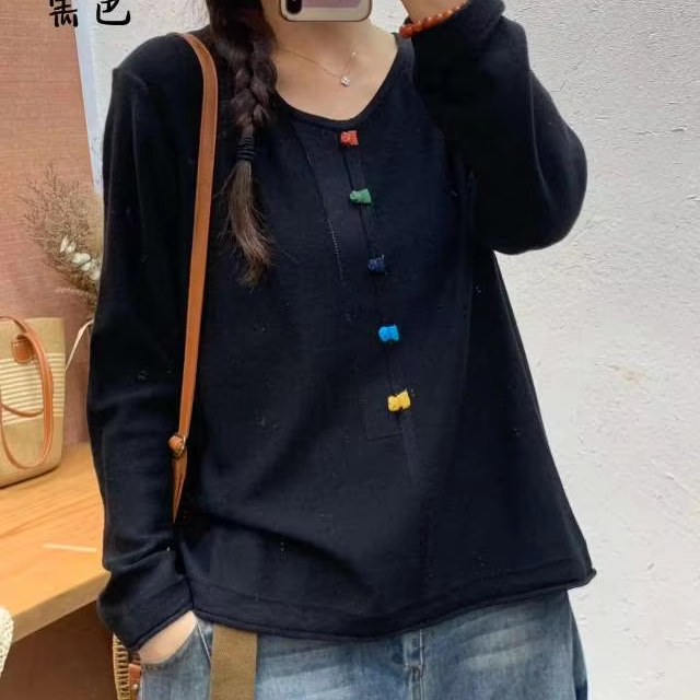 Autumn Winter Female O-Neck Cardigan Multi-Color Long Sleeve Loose Knitted Sweater Coat Warm Korean Pullover With Back Logo