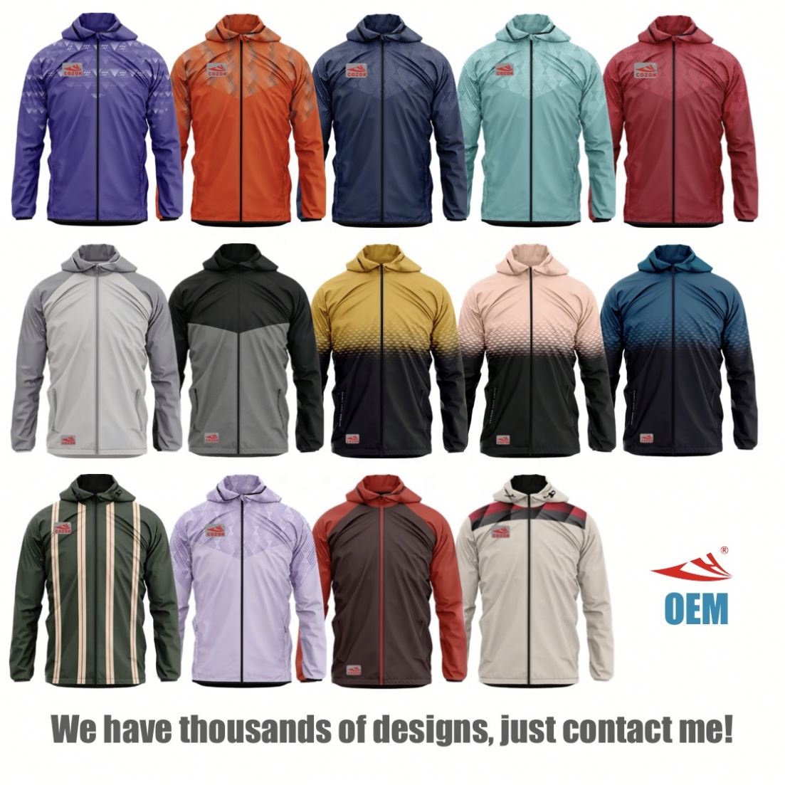 Jacket Windbreaker Men Women Custom Logo Nylon Waterproof Light Zip up Jackets for Outdoor Running Workout Sport Tracksuit
