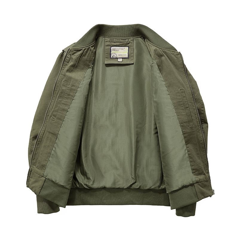 Winter Formal Windproof Cotton Vintage Work Bomber Jacket with Stand Collar and Custom Logo for Men and Women