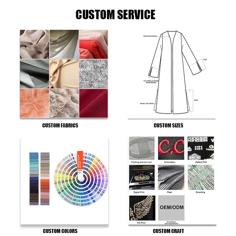 Custom Wholesale Elegant Long Maxi Modest Dress Abaya for Women Muslim Ladies' Dress