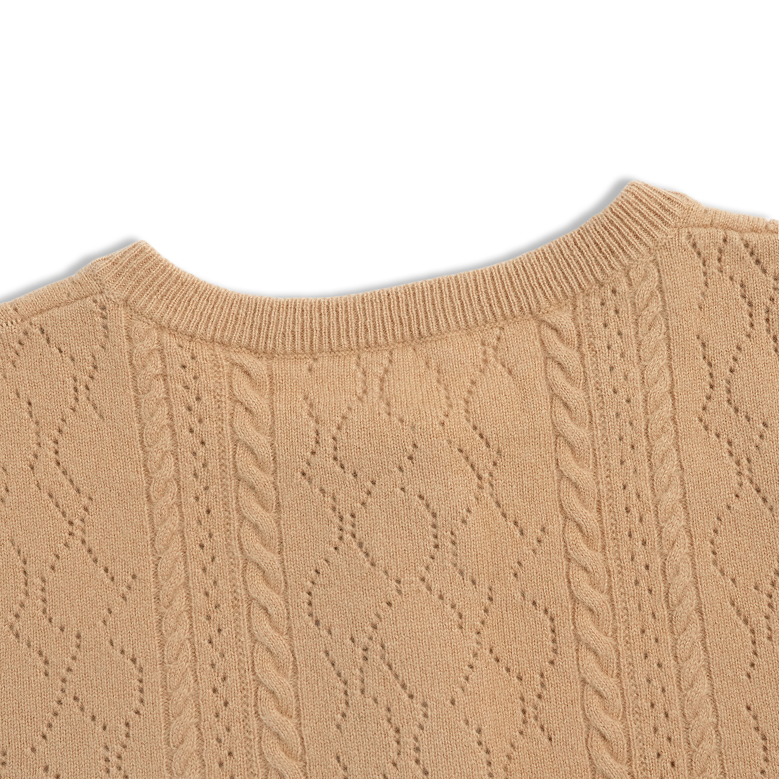 Townkana Winter Pure Cashmere Solid Color Button Round Neck Knitted Hollow Knitted Cardigan Cashmere Sweater